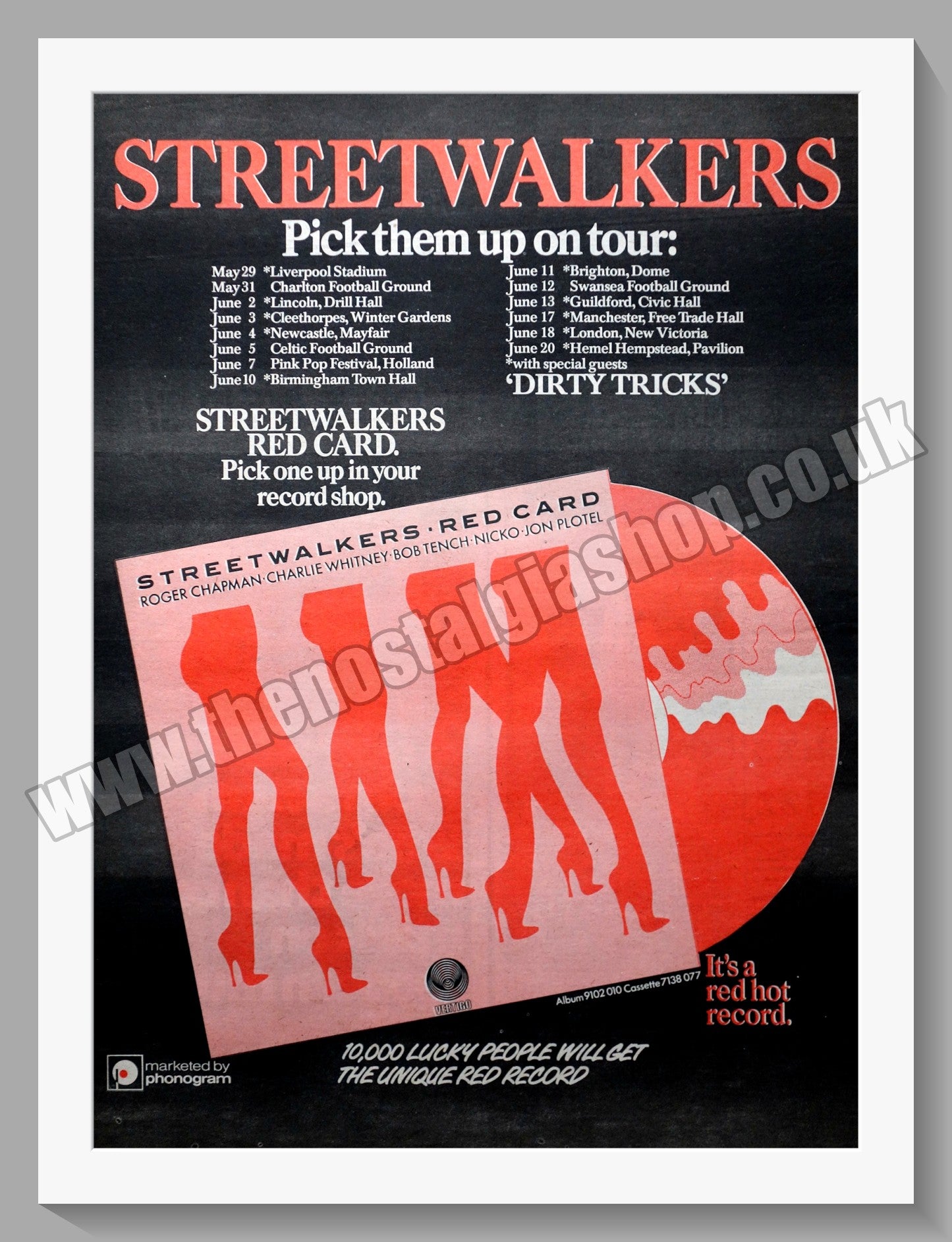 Street Walkers On Tour.  Original Advert 1976 (ref AD14885)