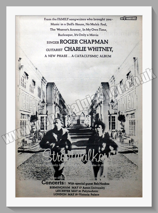 Street Walkers Concerts.  Original Advert 1974 (ref AD14886)