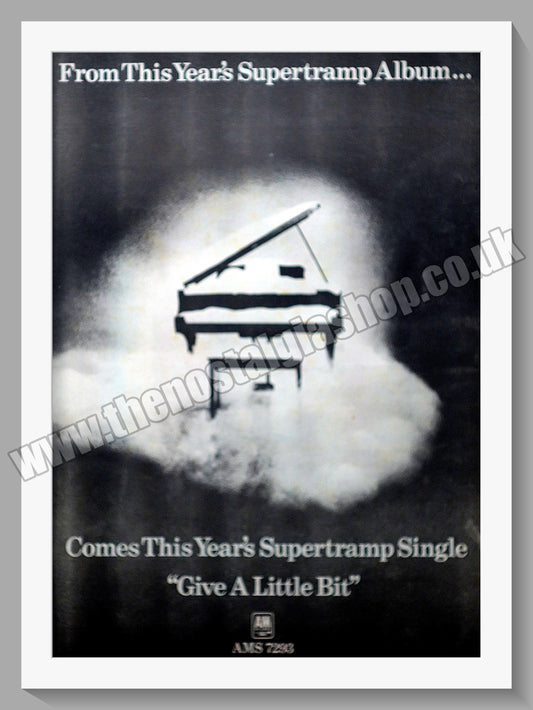 Super Tramp Give A Little Bit.  Original Advert 1977 (ref AD14894)