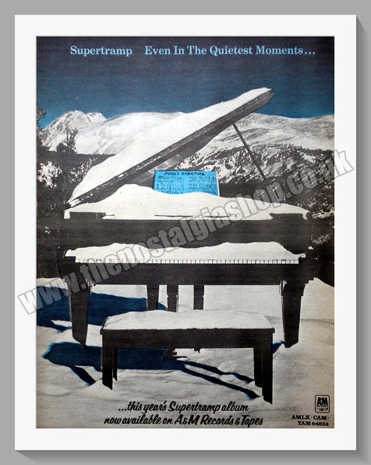 Supertramp Even In The Quietest Moments....  Original Advert 1977 (ref AD14896)