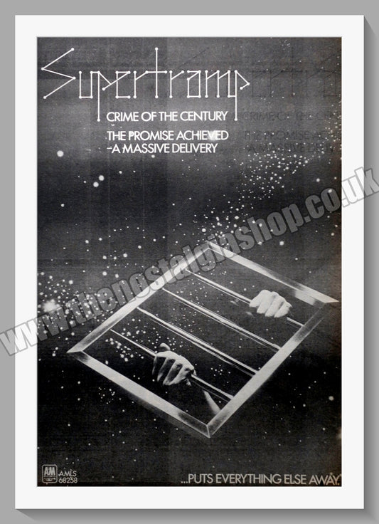 Supertramp On Tour Crime Of The Century.  Original Advert 1974 (ref AD14899)