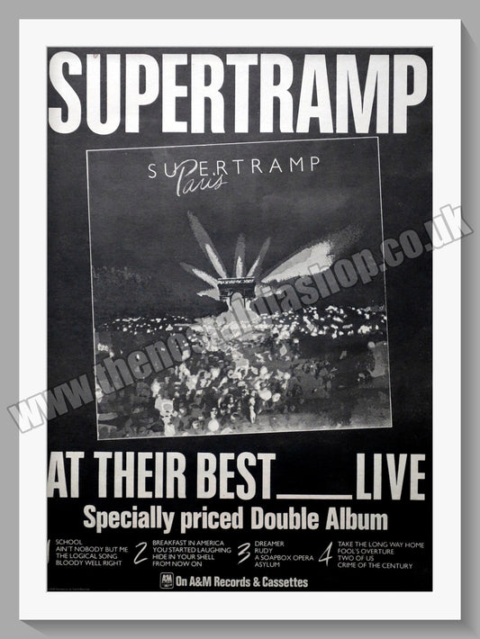 Supertramp Paris Live.  Original Advert 1980 (ref AD14900)