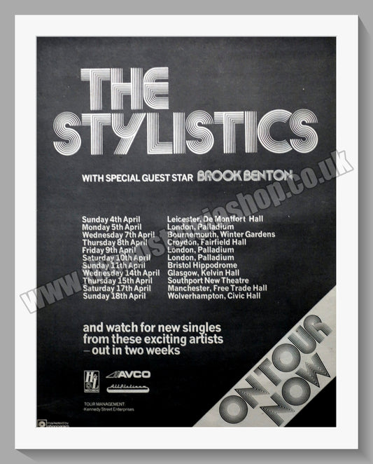 Stylistics (The) Tour Dates.  Original Advert 1976 (ref AD14905)