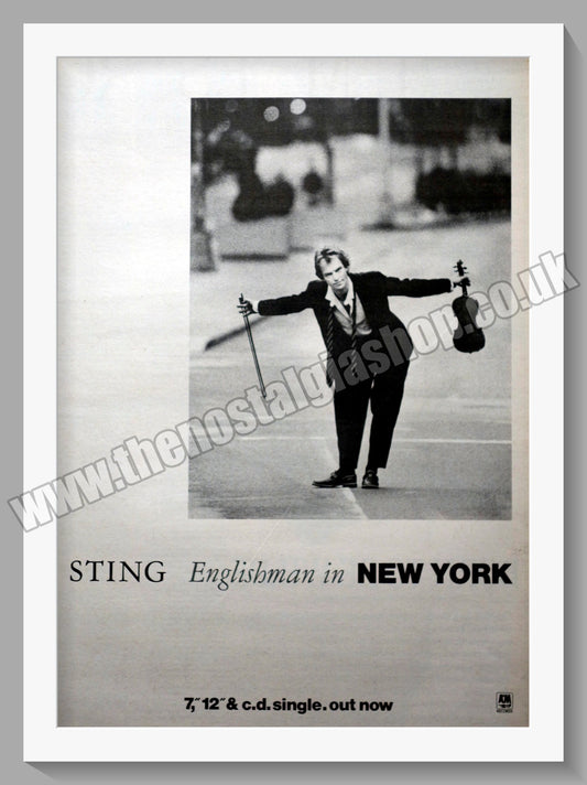 Sting English Man In New York.  Original Advert 1988 (ref AD14913)