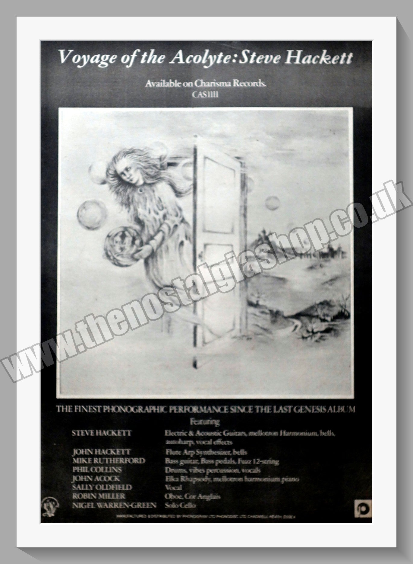 Steve Hackett Voyage Of The Acolyte.  Original Advert 1975 (ref AD14915)