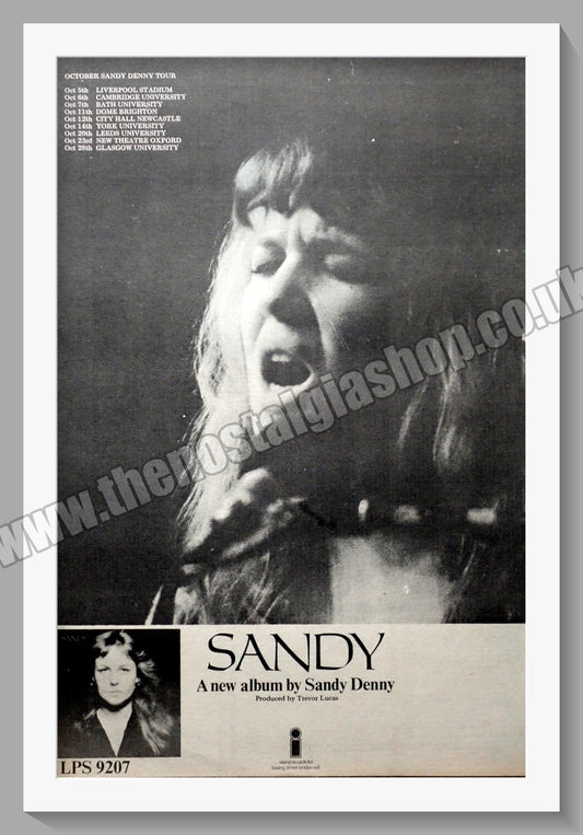 Sandy Denny Sandy.  Original Advert 1972 (ref AD14918)