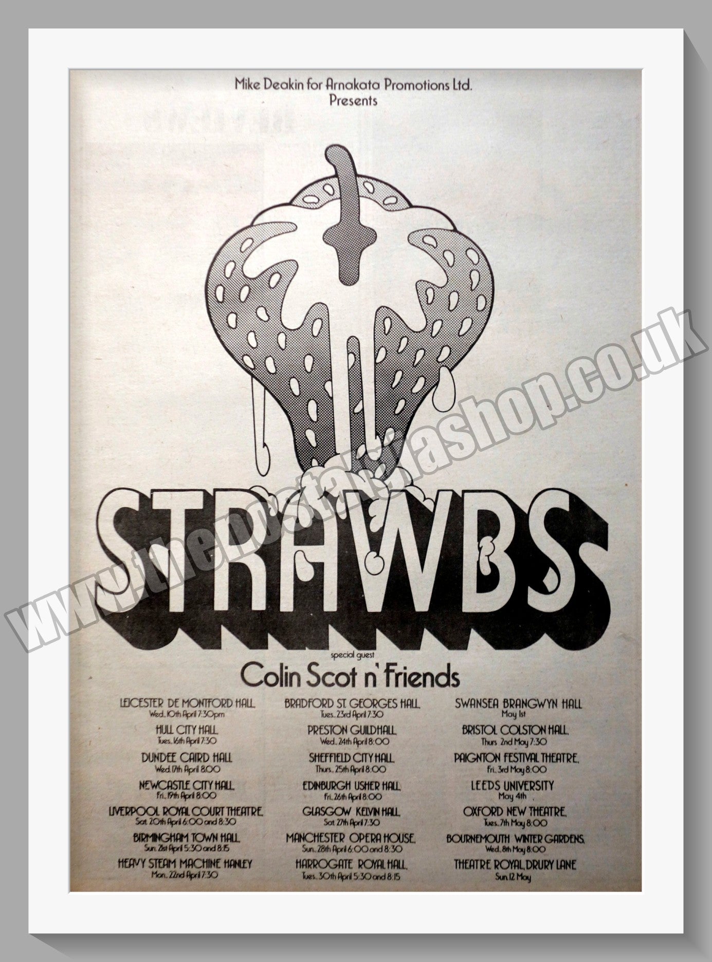 Strawbs Tour Dates With Colin Scot n' Friends.  Original Advert 1974 (ref AD14934)