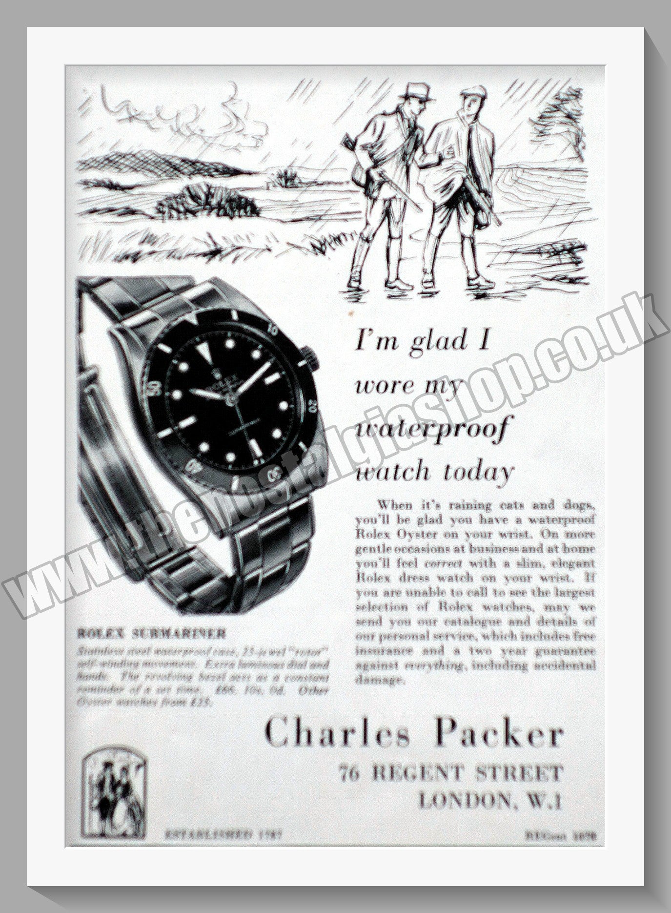 Rolex Submariner. Original Advert 1957 (ref AD60136)