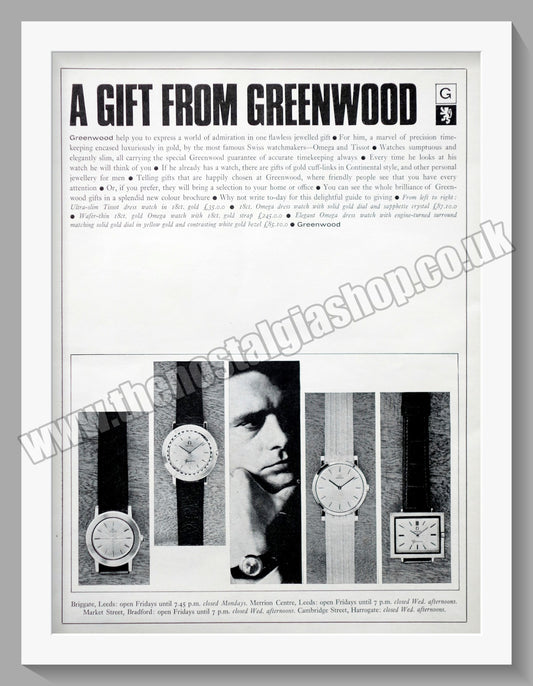 Watches From Greenwood. Original Advert 1965 (ref AD60135)