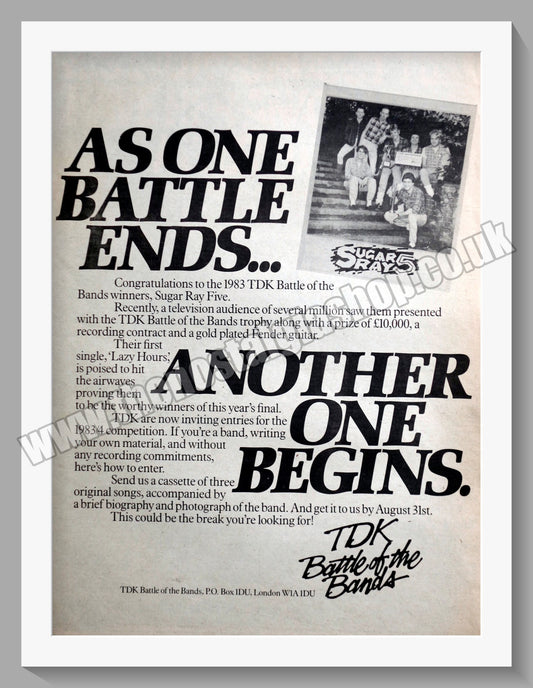 Sugar Ray Five Battle Of The Bands.  Original Advert 1983 (ref AD14945)