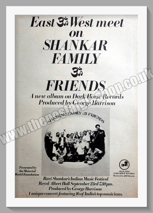 Shankar Family & Friends New Album.  Original Advert 1974 (ref AD14953)