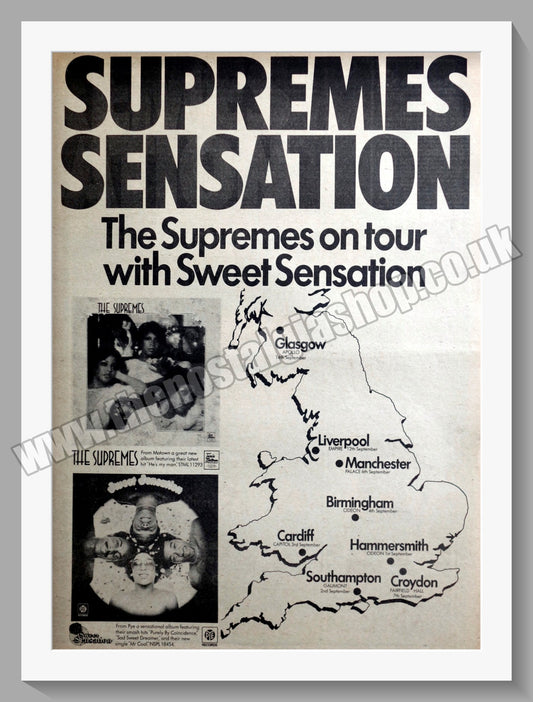 Supremes (The) On Tour.  Original Advert 1975 (ref AD14955)