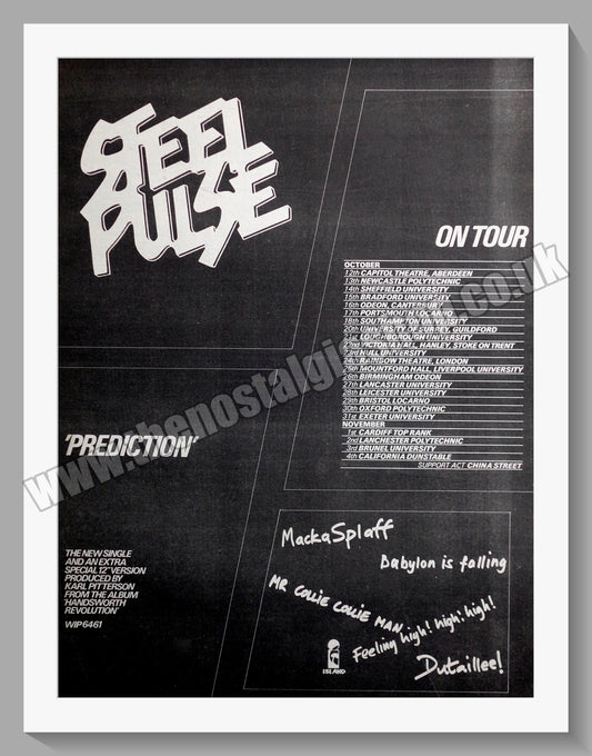 Steel Pulse On Tour.  Original Advert 1978 (ref AD14958)