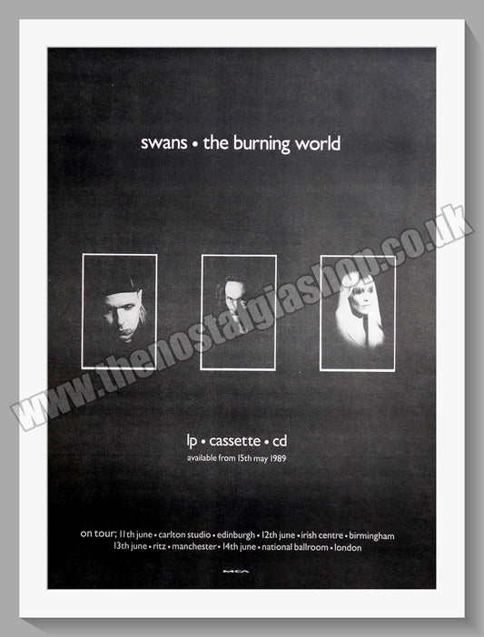 Swans The Burning World. Original Advert 1989 (ref AD14963)