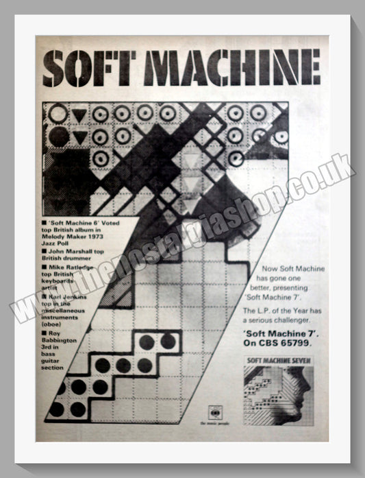 Soft Machine 7. Original Advert 1973 (ref AD14981)