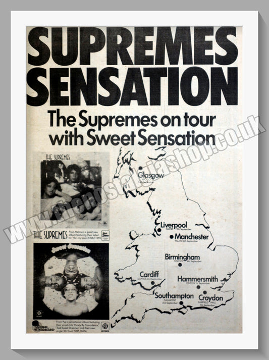 Supremes (The) On Tour. Original Advert 1975 (ref AD15004)