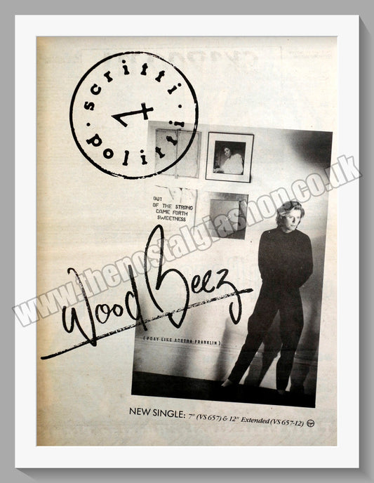 Scritti Politti Wood Beez. Original Advert 1984 (ref AD15009)