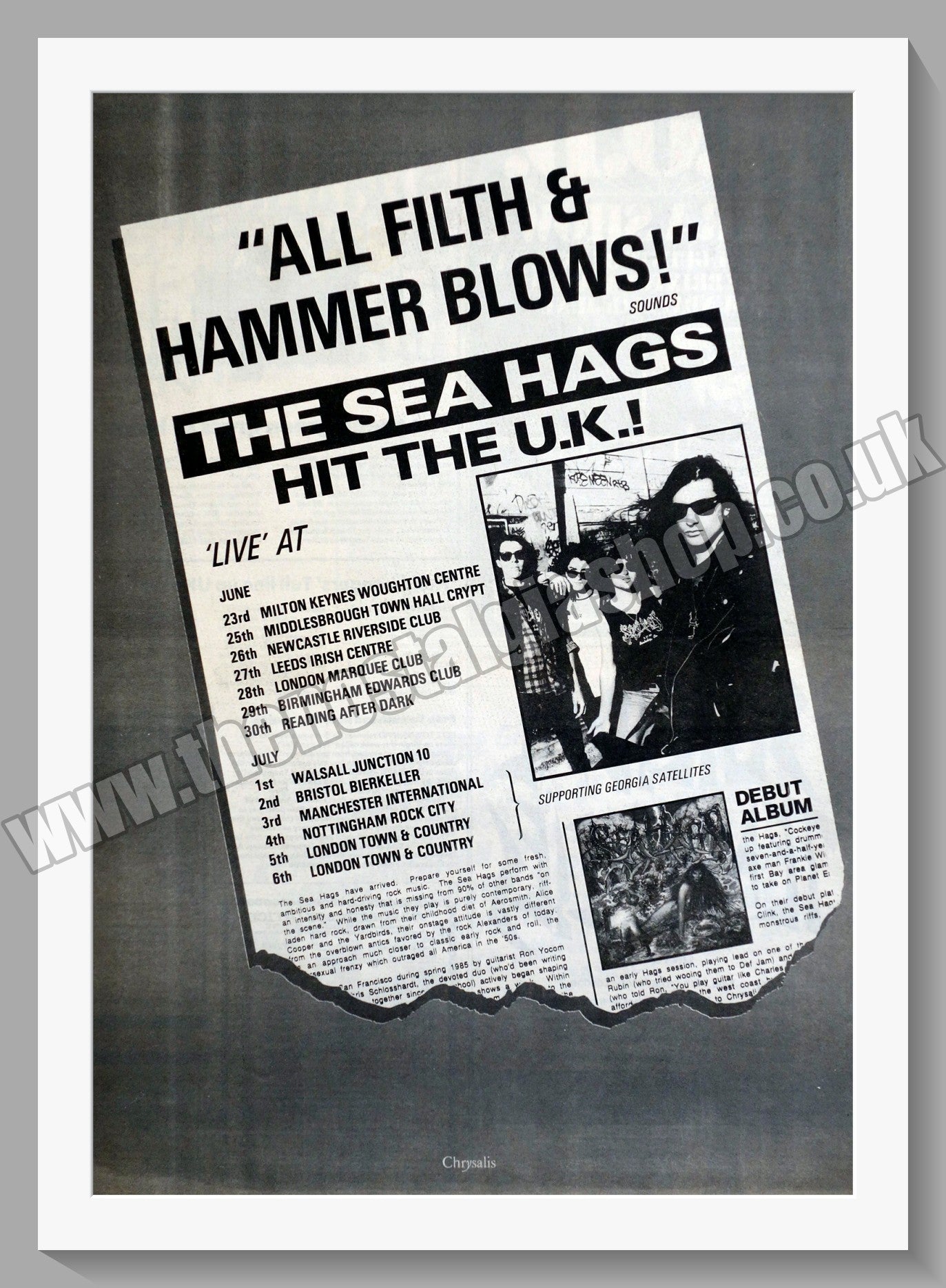 Sea Hags (The) Uk Tour. Original Advert 1989 (ref AD15016)