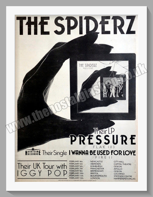 Spiderz (The) Pressure. Original Advert 1980 (ref AD15031)