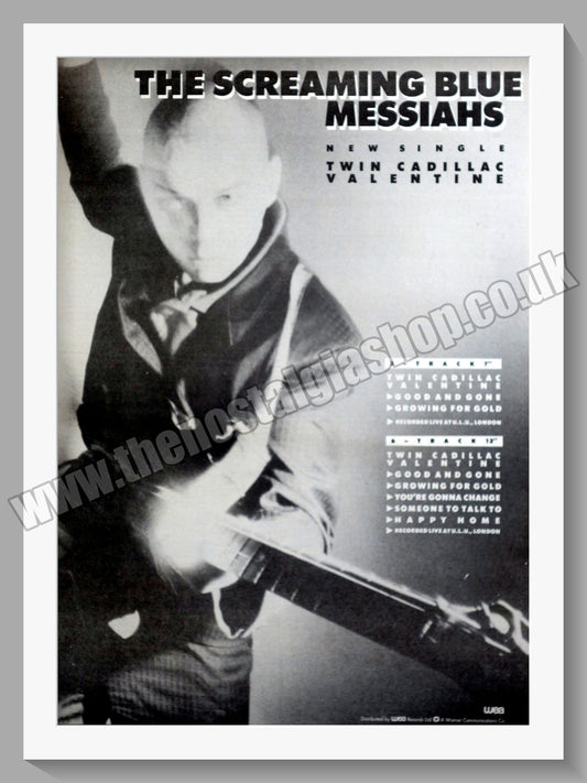 Screaming Blue Messiahs (The) Twin Cadillac Valentine.1985 Large Original Advert (ref AD15064)