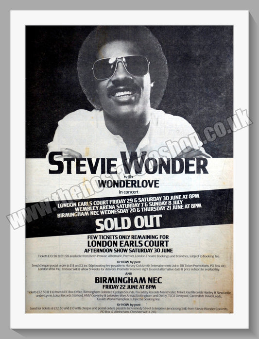 Stevie Wonder Wonderlove.1984 Large Original Advert (ref AD15065)