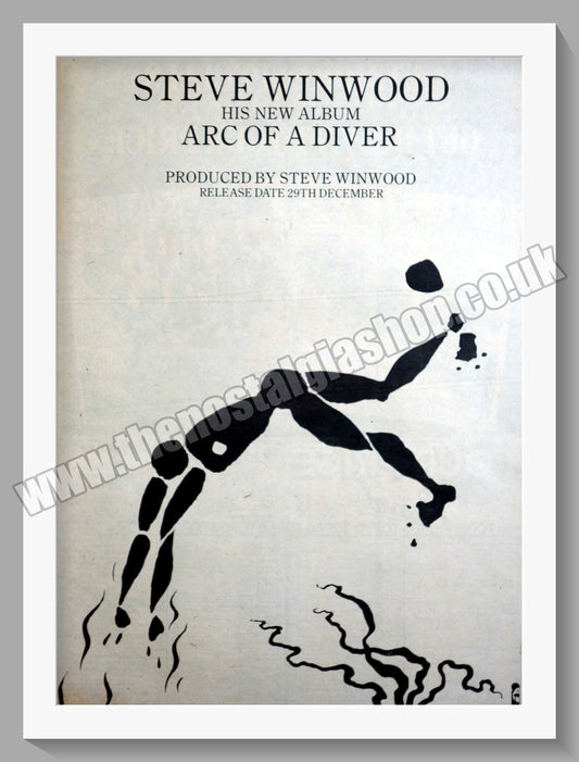 Steve Winwood Arc Of A Diver.1980 Large Original Advert (ref AD15072)