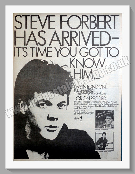 Steve Forbert Live In London. 1980 Large Original Advert (ref AD15077)