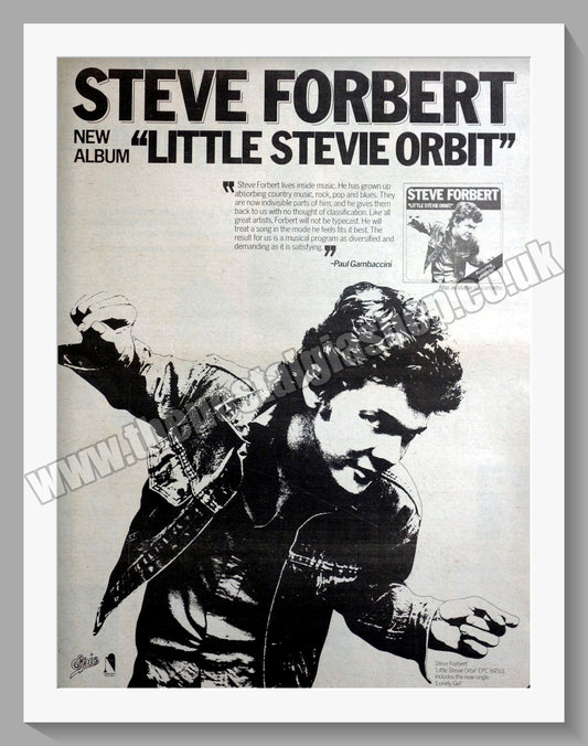 Steve Forbert Little Stevie Orbit. 1980 Large Original Advert (ref AD15080)