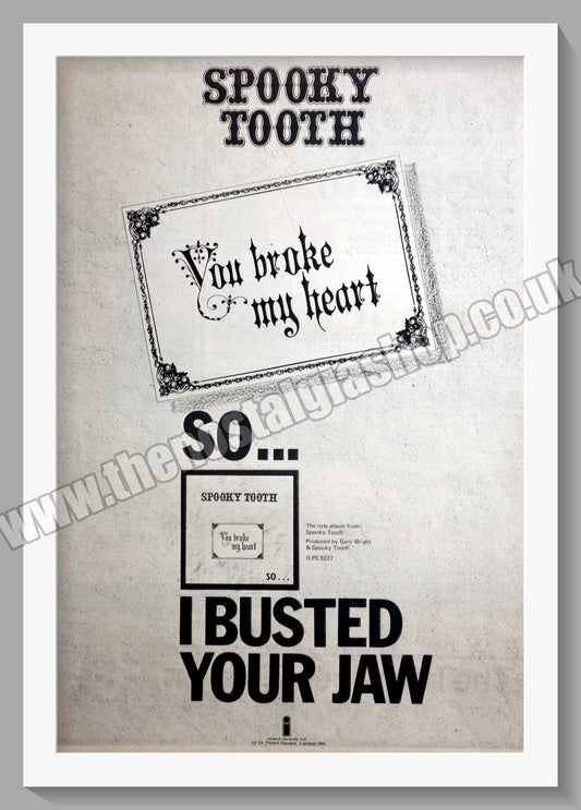 Spooky Tooth You Broke My Heart. 1973 Large Original Advert (ref AD15102)