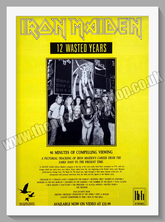 Iron Maiden. 12 Wasted Years. 1987 Original Advert (ref AD60197)