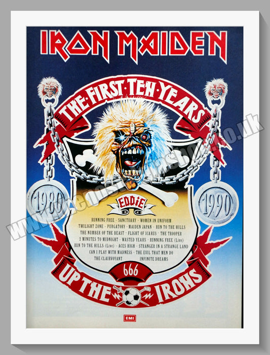 Iron Maiden. The First Ten Years. 1990 Original Advert (ref AD60201)