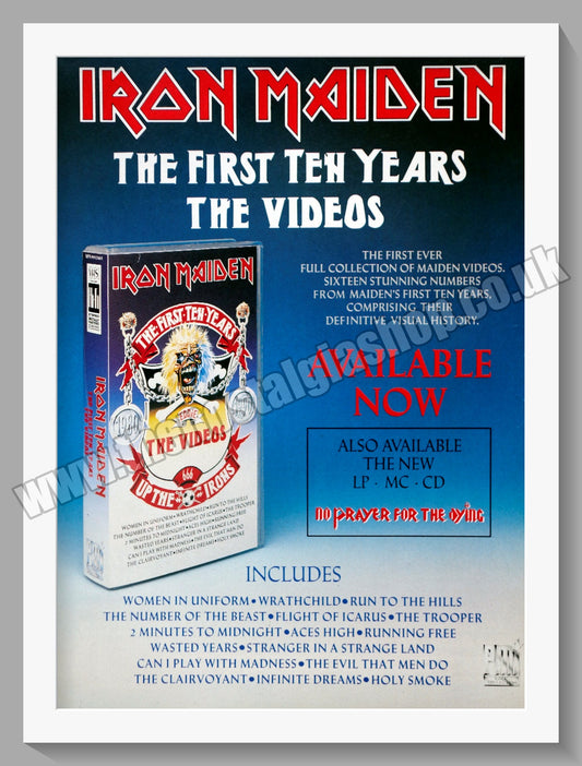 Iron Maiden. The First Ten Years. 1990 Original Advert (ref AD60202)