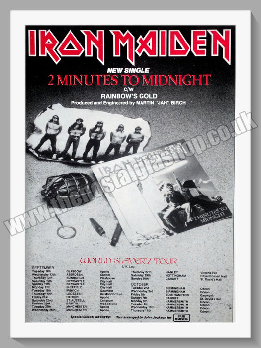 Iron Maiden 2 Minutes to Midnight. 1984 Large Original Advert (ref AD15295)