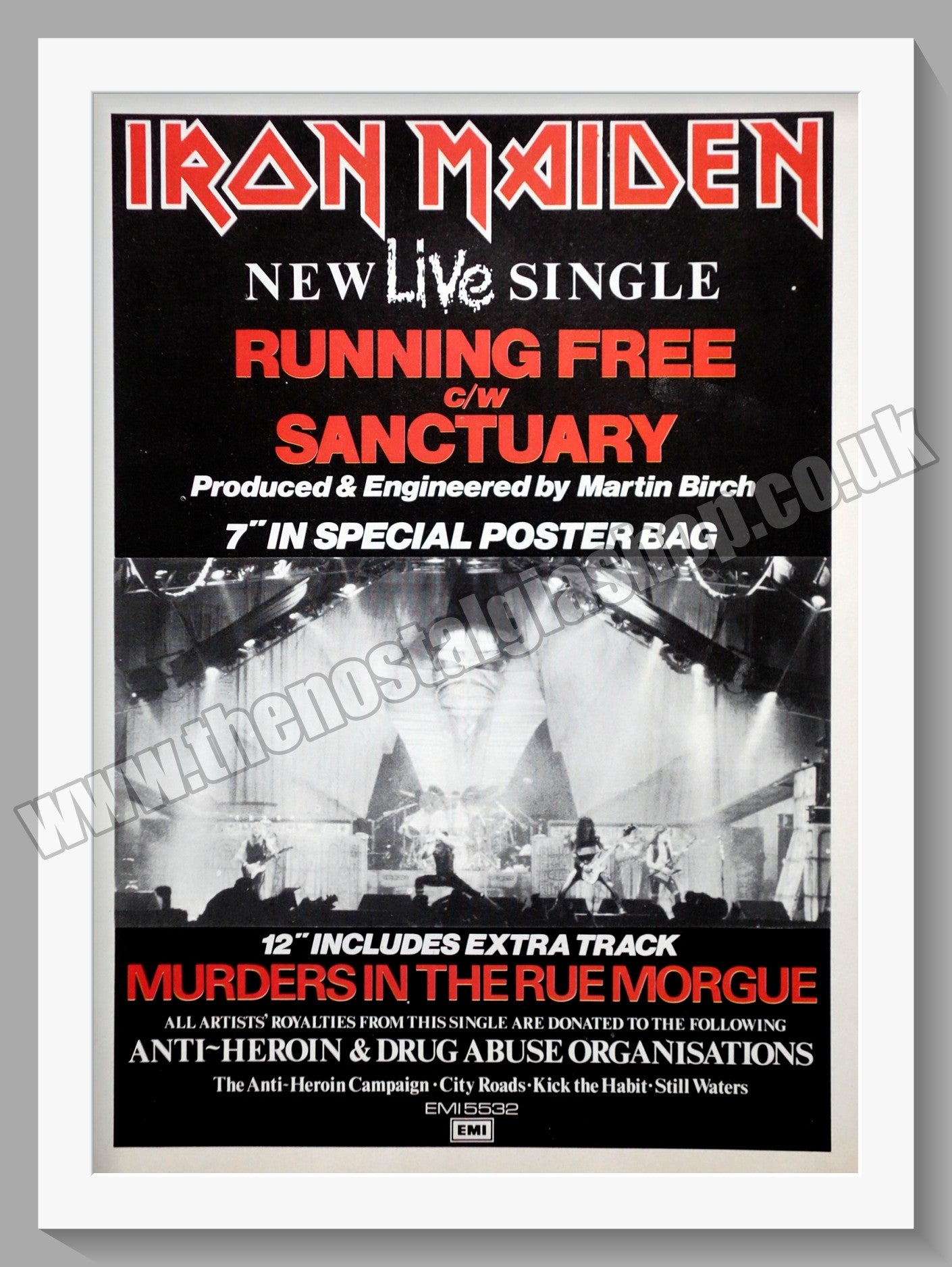 Iron Maiden Running Free. 1985 Original Advert (ref AD60207)