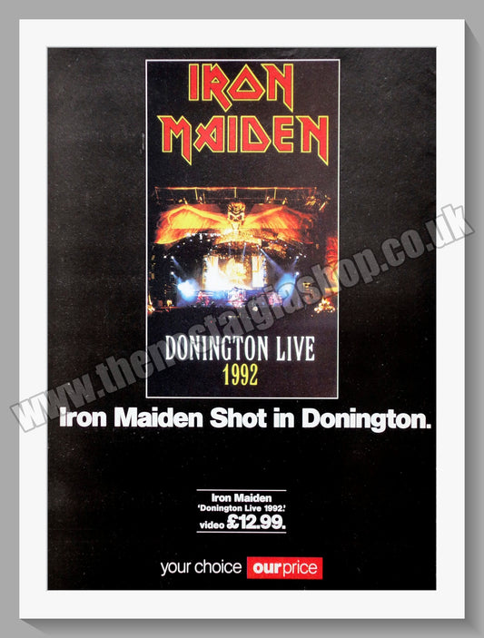 Iron Maiden Donington Live 1992. Original Advert 1993 (ref AD60209)