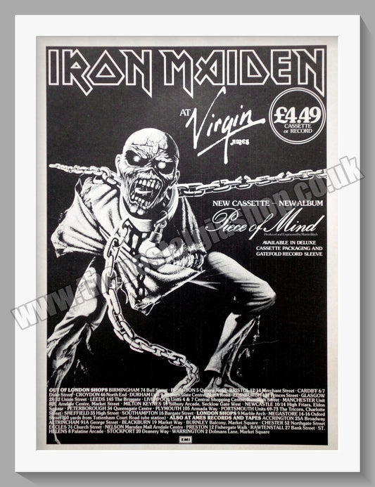 Iron Maiden. Piece Of Mind. 1983 Original Advert (ref AD60367)