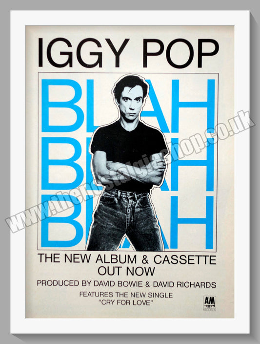 Iggy Pop. Blah Blah Blah. 1986 Original Advert (ref AD60380)