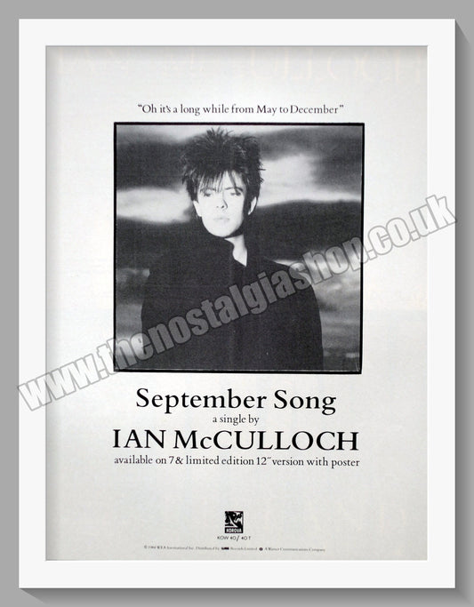 Ian McCulloch. September Song. Original Advert 1984 (ref AD60392)