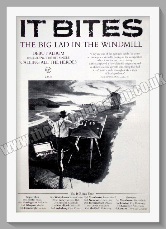 It Bites. The Big Lad In The Windmill. UK Tour. Original Advert 1986 (ref AD60394)