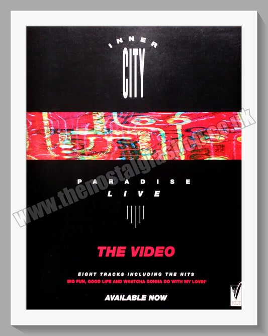 Inner City. Paradise, Live. Original Advert 1990 (ref AD60402)