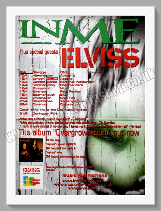 In Me. Overgrown Eden. UK Tour. 2003 Original Advert  (ref AD60404)