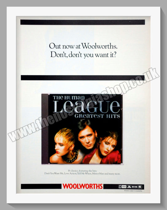 Human League. Greatest Hits. Original Vintage Advert 1995 (ref AD60218)