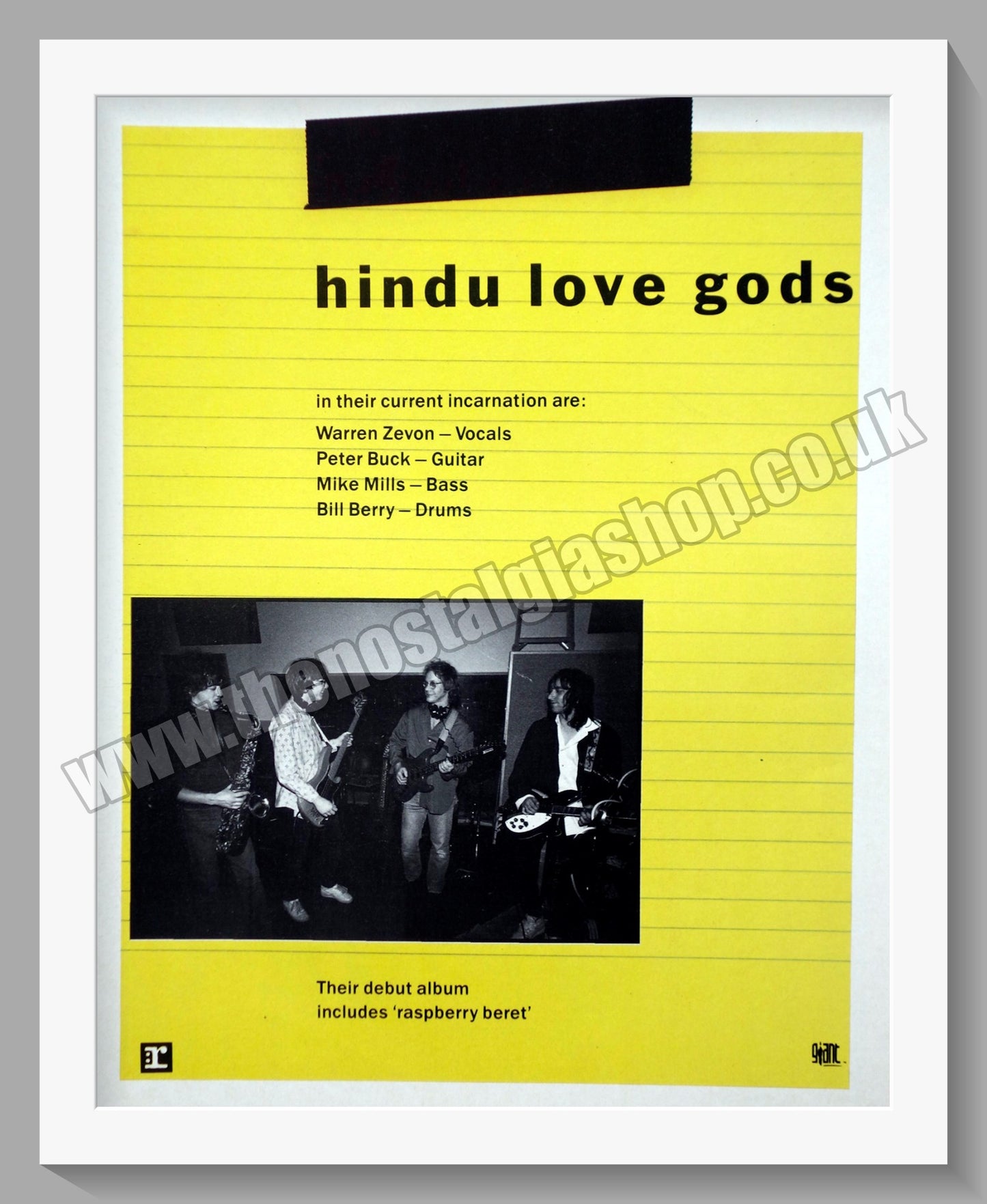 Hindu Love Gods. Debut. Original Vintage Advert 1990 (ref AD60228)