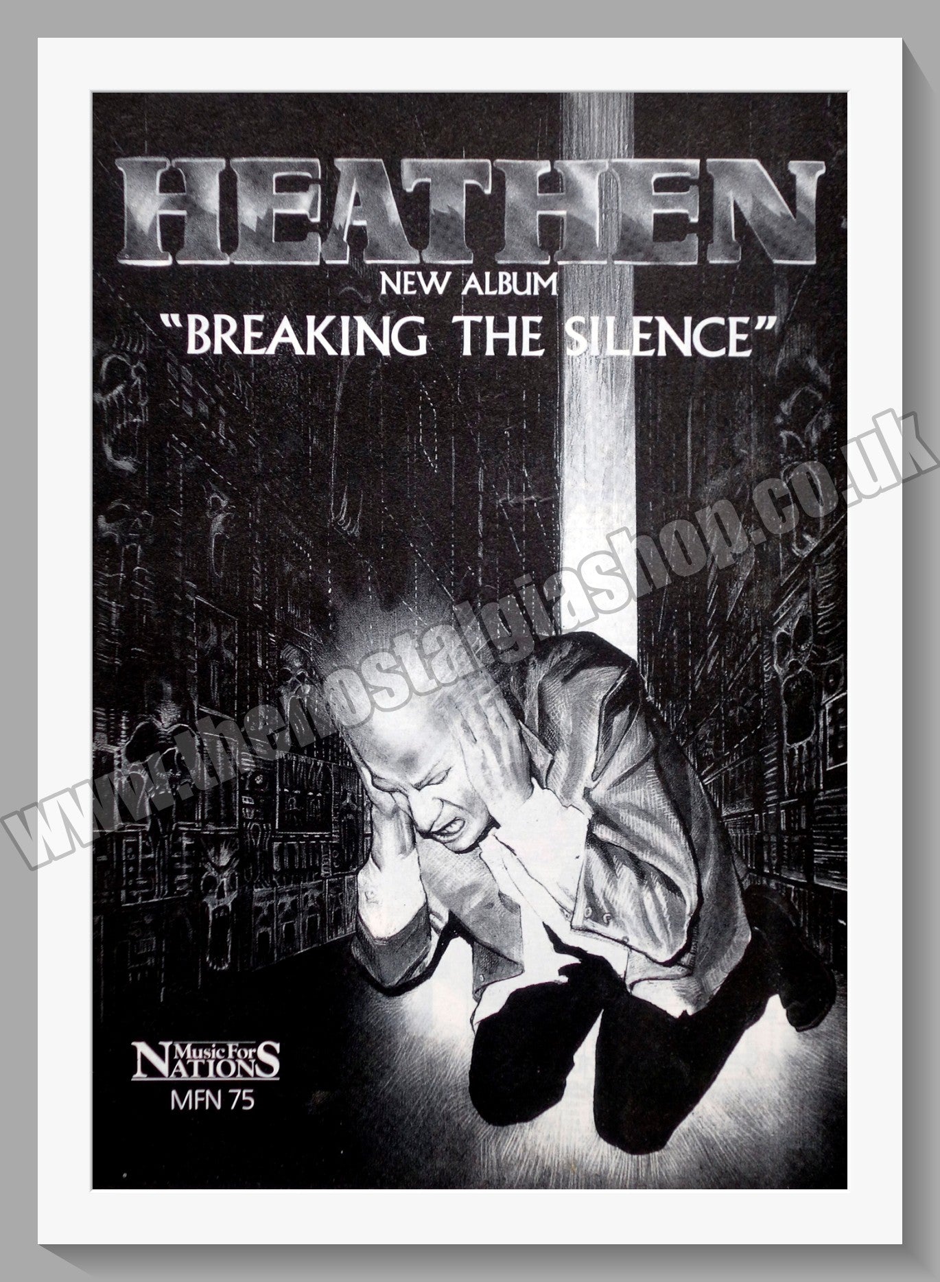 Heathen. Breaking The Silence. Original Vintage Advert 1987 (ref AD60230)