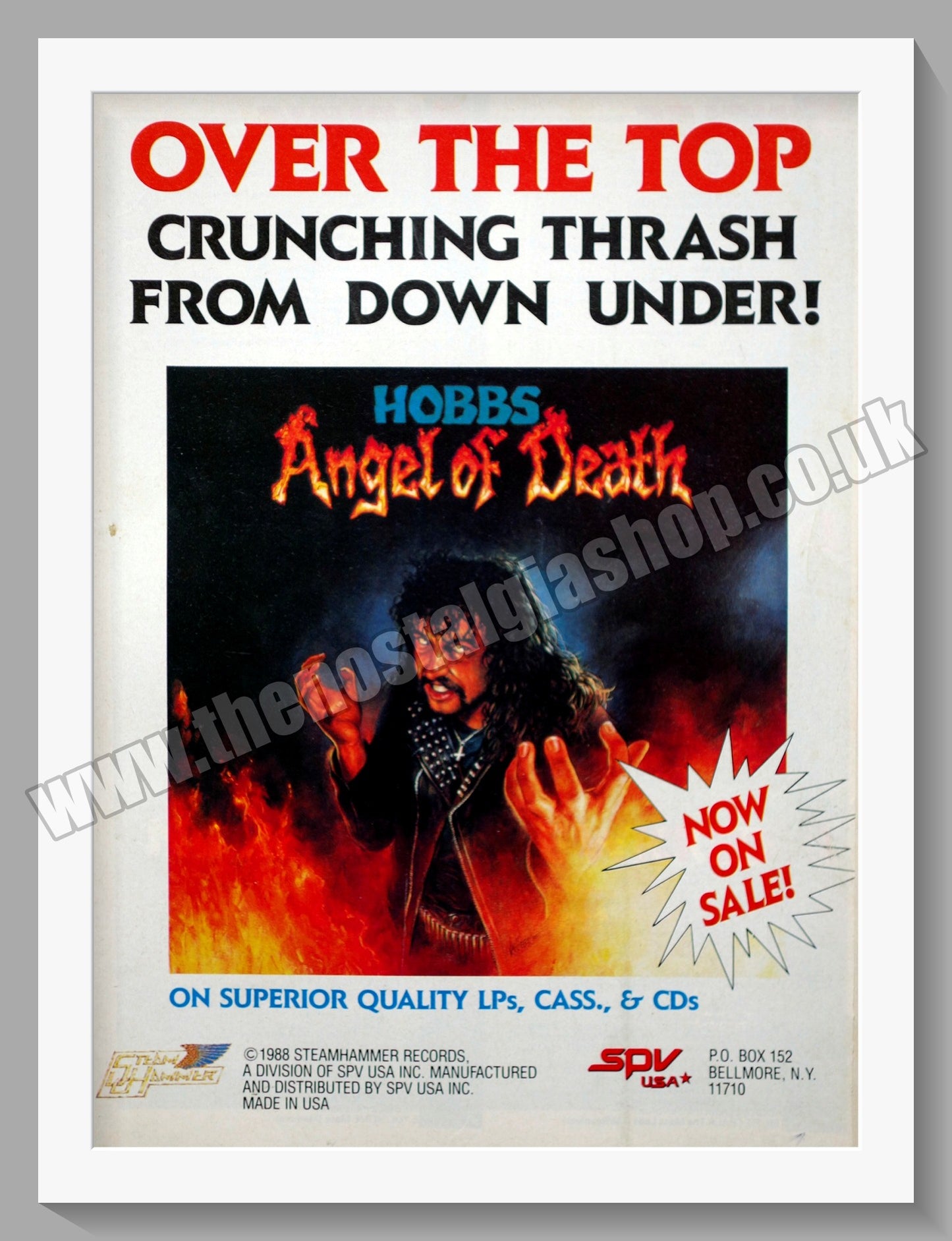 Hobbs. Angel Of Death. Original Vintage Advert 1988 (ref AD60233)