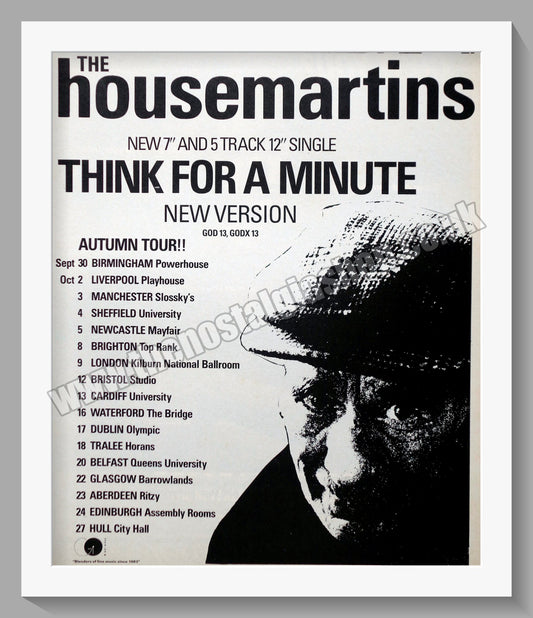 Housemartins. Think For A Minute. UK Tour. Original Vintage Advert 1986 (ref AD60236)