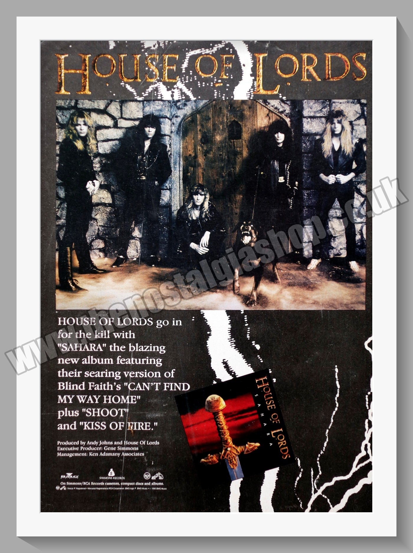 House of Lords. Sahara. Original Vintage Advert 1990 (ref AD60240)