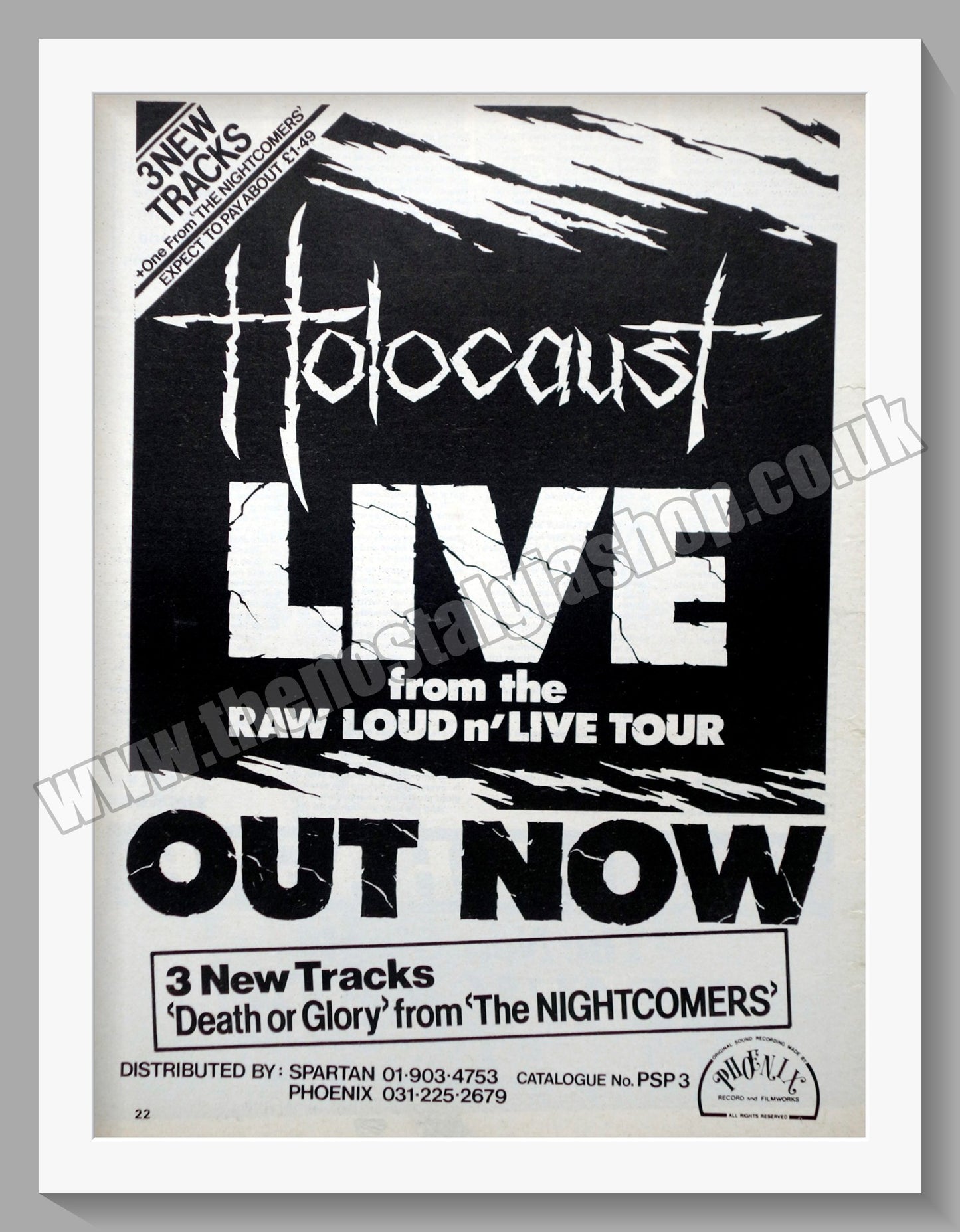 Holocaust. Raw, Loud n' Live Tour. Original Vintage Advert 1981 (ref AD60241)