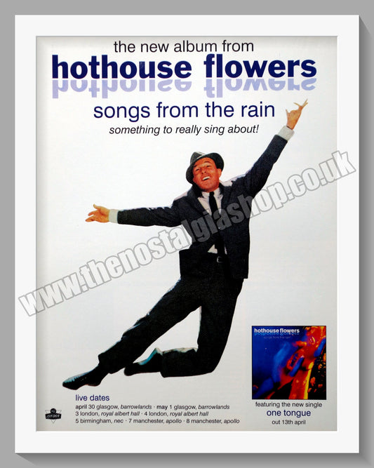 Hothouse Flowers. Songs From The Rain. Original Vintage Advert 1993 (ref AD60287)