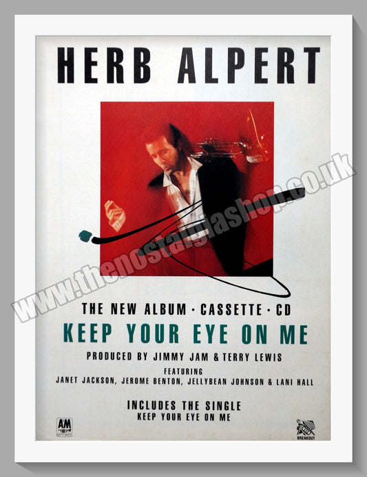 Herb Alpert. Keep Your Eye On Me. Original Vintage Advert 1987 (ref AD60298)